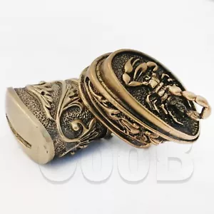 Set CooB RvD Protezione Dita Bolster Pommelo Scorpione Bronzo per Maniglia Fabbricazione Coltello - Foto 1 di 3