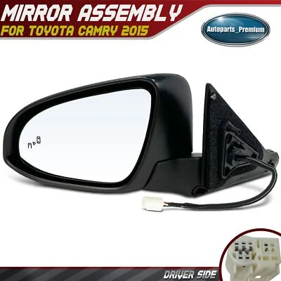 Espejo retrovisor eléctrico negro del lado izquierdo del conductor con detección de punto ciego para Toyota Camry 2015 Foto 1 de 4