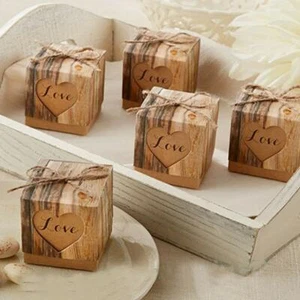 Neu 100X Rustikale Süßigkeiten Boxen, 100 Stück Hochzeit Geschenk Boxen - Schneller Versand! - Bild 1 von 7