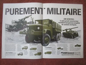 11/1982 PUB AM GENERAL M825 M816 M818 M813 M817 US ARMY TRUCK CAMION FRENCH AD - Imagen 1 de 1