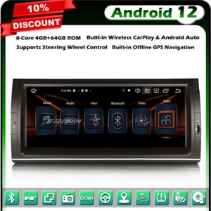 10,25"" 8 núcleos DAB+ Android 14.0 estéreo para automóvil navegación por satélite GPS CarPlay BT para BMW X5 E53 - Imagen 1 de 22