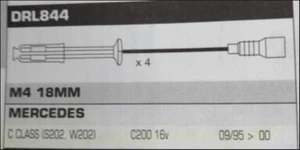 Black Plug Lead Set Fits Mercedes Benz C-Class C200 16V - Picture 1 of 1