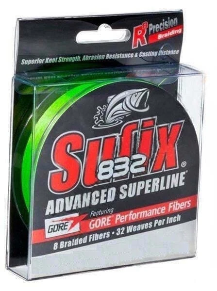 Sufix 832 Advanced Superline x8 Braid 300yd Neon Lime Fishing Line - Choose Lb B - image 1 of 2