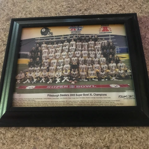 PITTSBURGH STEELERS Super Bowl XL Champs 8x10" Framed 2005 Team Photo Hines Ward Cover