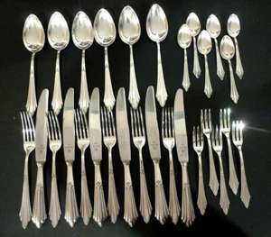 WMF Fächermuster 90er Silber Menübesteck f. 6 Personen - 29 Teile -  - Bild 1 von 7