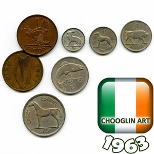 Collection of IRISH 1963 coins, 62 Years Old! - Picture 1 of 2