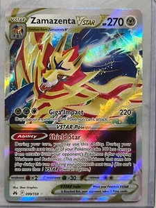 Zamazenta VSTAR Crown Zenith 099/159 Holo Ultra Raro Casi Nuevo-Como Nuevo Pokémon JCC - Imagen 1 de 2