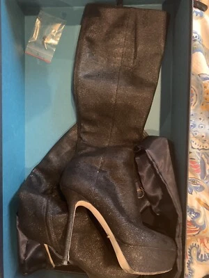 Sergio Rossi Leather Black Pebble Boot Size 8.5/ 38.5 - Image 1 of 4