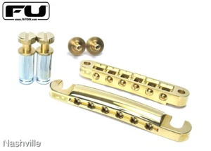 FU-TONE Stop Tail & Tune-O-Matic BRASS Bridge Set - Nashville Style - Natural Br - Bild 1 von 2