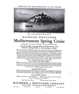 Raymond Whitcomb Mediterranean Spring Cruise Vintage Print Ad 1928 - Picture 1 of 2