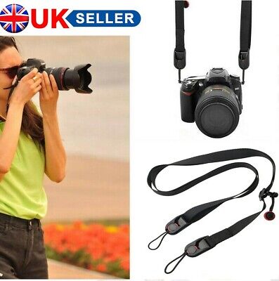 Camera Sling Shoulder Strap Quick Release Clips Belt Canon Nikon Sony DSLR SLR Q • 5.99£