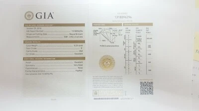 Certificado GIA 0.23ct Color E VS2 Redondo Forma Brillante Excelente Corte Diamante Foto 1 de 2