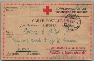 PRISONERS OF WAR RED CROSS ANTIQUE POSTCARD SERBIAN POW to AUSTRIA - Picture 1 of 2