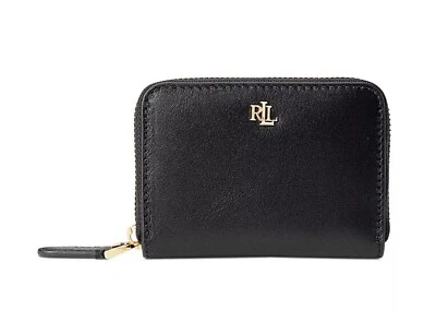 RALPH LAUREN Women's Full-Grain Leather Small Zip Continental Wallet Black $115 - Image 1 of 3