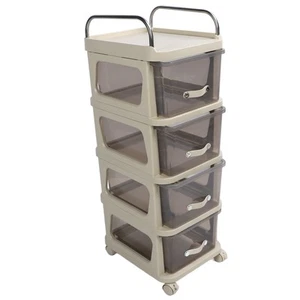 (4 Layers)Rolling Drawer Cabinet PP Stainless Steel Large Storage Space UK - Picture 1 of 24