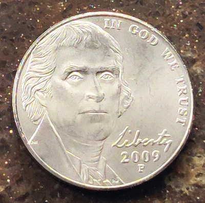 2009 P Jefferson Nickel - BU Satin Finish - Pulled from Mint Set - Image 1 of 2