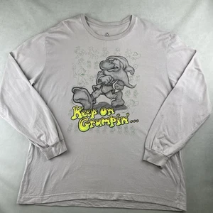 Disney Grumpy Shirt Herren XL grau langarm Keep On Grumpin Schneewittchen Y2K Zwerg - Bild 1 von 9