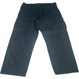Wrangler Cargo Trousers Mens 42W 30L Black Utility Cotton WorkwearOutdoor Casual - Picture 1 of 12
