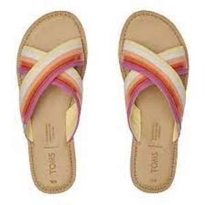 Nuovi sandali TOMS Viv in cachi multi tela - donna taglia 8,5 - Foto 1 di 9