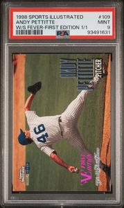 1998 Sports Illustrated WS Fever Andy Pettitte First Edition 1/1 109 PSA 9 MINT - Picture 1 of 2