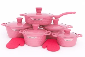 IBRAA 12 Piece Cooking Pots, Non-stick, Induction, pots set with a fry pan - Picture 1 of 8