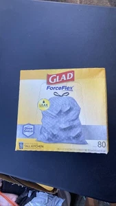 Glad ForceFlex Tall Kitchen Drawstring Trash Bags 13 Gallon 80 Count OdorShield - Picture 1 of 3