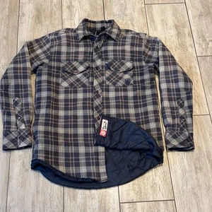 Vintage Element Skateboard Quilted Flannel Shacket Shirt Zip Stash 2 Pocket Sz S - Picture 1 of 14
