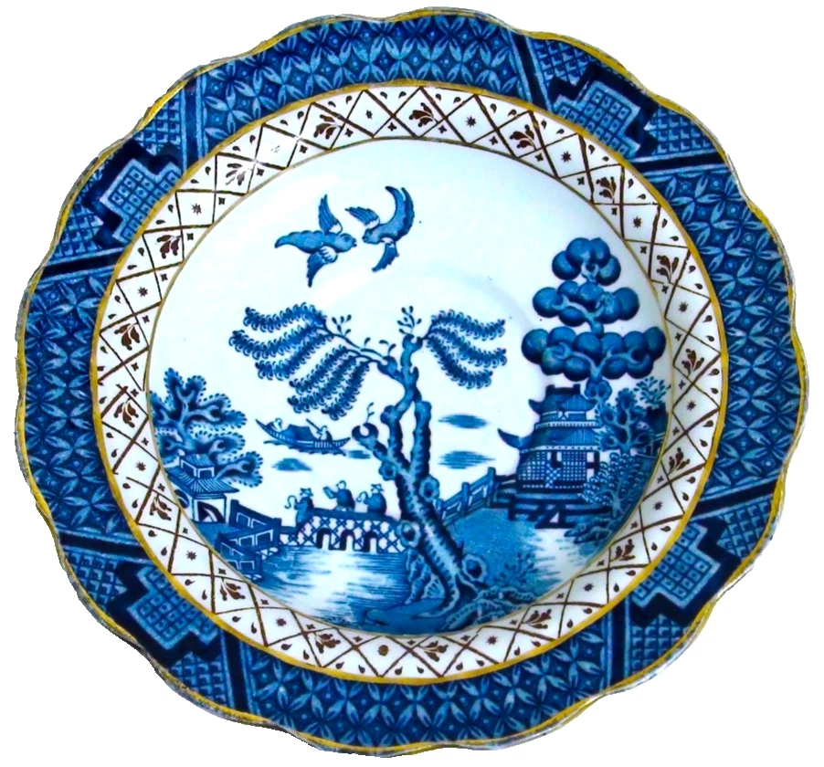 Booths A8025 ブース　リアルオールドウィロー 24cmプレート２枚 Booths ブースA8025 リアルオールド ウィロー24cmプレート2枚