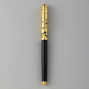 Hakuichi Crack Pattern Gold-Leaf Ballpoint Pen – Black / Luxury Stationery - Picture 1 of 6