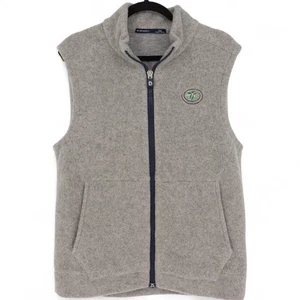 B. Draddy Mens Wool Blend Vest Gray Golf Sleeveless Full Zip Medium M - Picture 1 of 6