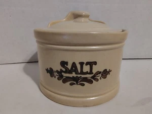 Pfaltzgraff Dorf Salzkeller Kiste Topf Kanister mit Deckel Vintage Steinzeug - Bild 1 von 7