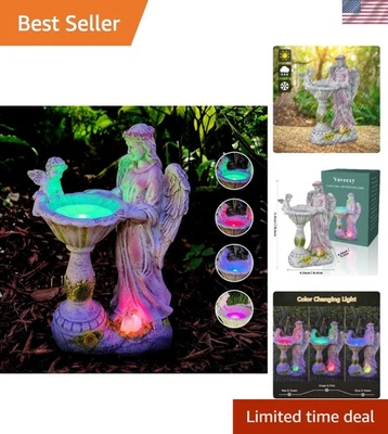 Precioso adorno de césped ángel que cambia de color - resina impermeable para todas las ocasiones Foto 1 de 4