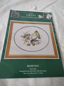 The Craft Collection Blue Tits Counted Cross Stitch Kit With Hardanger 34 x 28cm - Picture 1 of 7