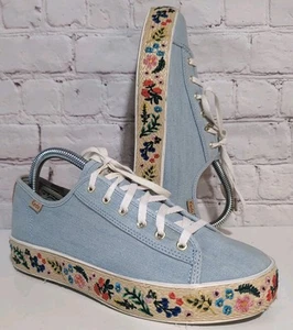Sneakers KEDS X Rifle Paper Co donna taglia 7,5 Triple Kick Rosalie ricamate - Foto 1 di 13