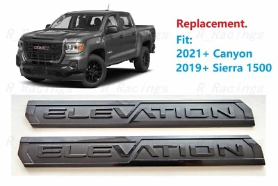 Insignia emblemas de elevación trasera de puerta negra brillante 2019+ Sierra 1500 2021+ Canyon 2 piezas Foto 1 de 4