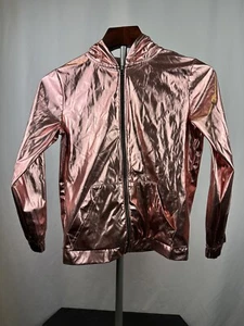More Than Magic Girls Metallic Long Sleeve Full Zip Jacket Pink Metallic Size M  - Picture 1 of 4