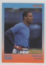 1989 Star Durham Bulls Blue/Orange White Card Stock Orange Ink Back Sean Ross