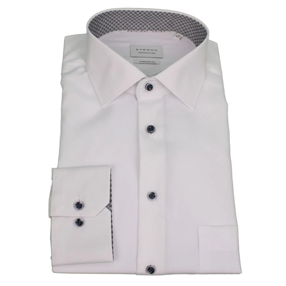Eterna Uomo Camicia da Ufficio Comfort Fit Bianco 1305 E15K 00 - Immagine 1 di 3