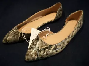 A New Day d'orsay Slipper Kunst-Schlangenmuster spitz zulaufend flache Schuhe Mohana neu mit Etikett - Bild 1 von 3