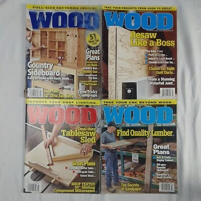 Better Homes & Gardens WOOD Magazine Lot Of 4 2013-2017-2018-2019 Lumber Plans - Image 1 of 4