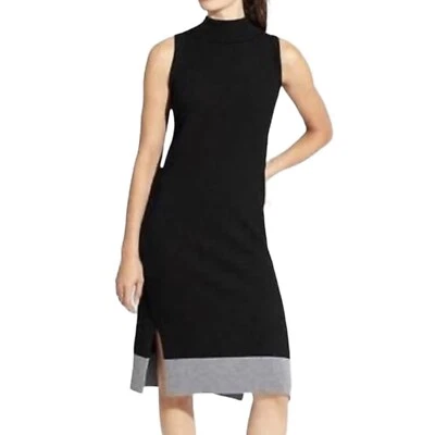 Vestido Jersey Suéter Midi Cuello Simulado Athleta Talla XXS Mezcla Lana Marino Ligero Foto 1 de 4