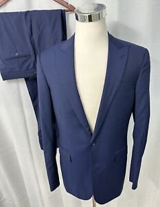 $1895 Ralph Lauren Black Label Anthony Navy Blue  Striped Wool 2Pc Suit 40L 33W