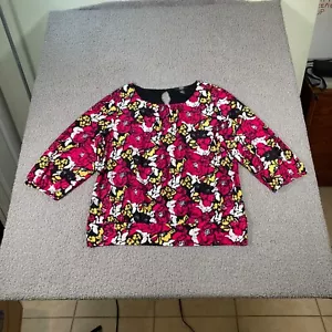 Alfani Blouse Womens Plus 2X 3/4 Sleeve Lined Floral Colorful Stretch - Picture 1 of 11