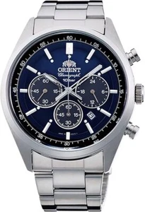 ORIENT NEO 70's SOLAR PANDA WV0021TX Royal Blue Chronograph Men's Wristwatch New - Picture 1 of 8