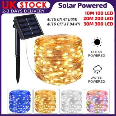 GARDEN LIGHT LED Solar String Lights Waterproof Copper Wire Fairy Christmas Garden Outdoor