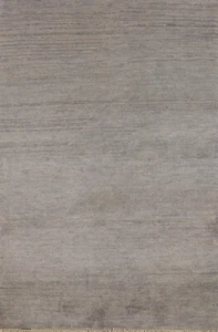 Elegant Handcrafted Gabbeh Solid Grey Wool Rug - Limited Edition" 3x5 ft - Picture 1 of 16
