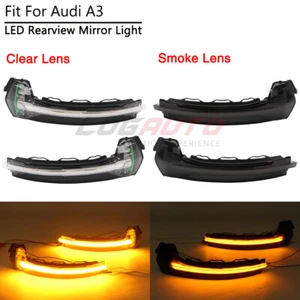 For Audi A3 S3 13-20 LED Side Rearview Mirror Light w/ Turn Lamp Indicator L+R - Picture 1 of 14