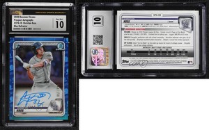 2020 Bowman Chrome Prospect Blue Refractor Christian Koss CSG 10 Gem Mint Auto