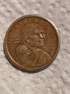 Rare 2000 P Sacagawea One Dollar US Liberty Error Coin No Edge Writing - Picture 1 of 4