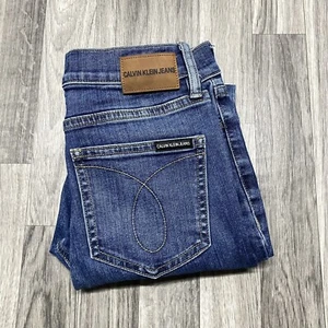 CALVIN KLEIN Skinny Leg Dark Wash Blue Denim Jeans Girl's Size 24 Waist - Picture 1 of 11